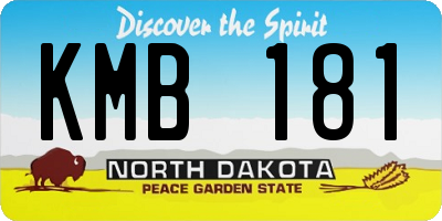 ND license plate KMB181