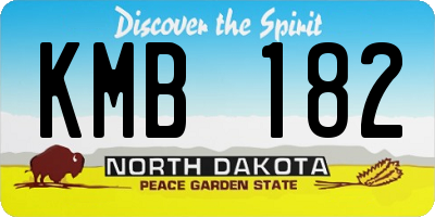ND license plate KMB182
