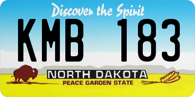 ND license plate KMB183