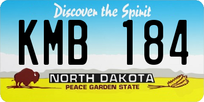 ND license plate KMB184