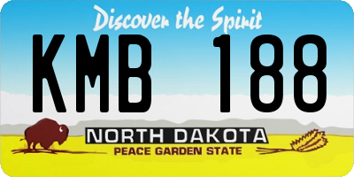 ND license plate KMB188