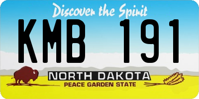 ND license plate KMB191