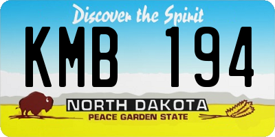 ND license plate KMB194