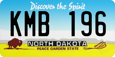 ND license plate KMB196