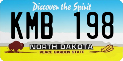 ND license plate KMB198