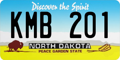 ND license plate KMB201