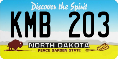 ND license plate KMB203