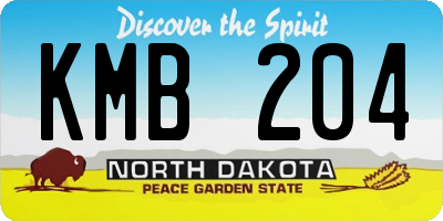 ND license plate KMB204