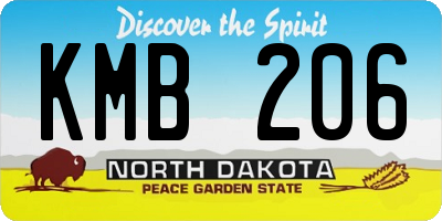 ND license plate KMB206