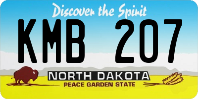 ND license plate KMB207