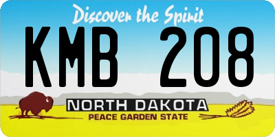 ND license plate KMB208