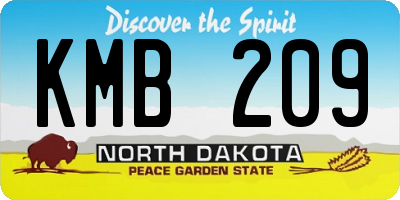 ND license plate KMB209