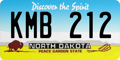 ND license plate KMB212