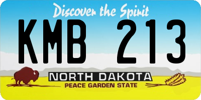 ND license plate KMB213