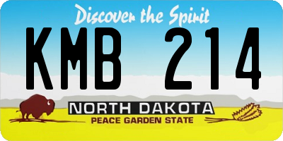 ND license plate KMB214