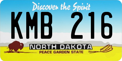 ND license plate KMB216