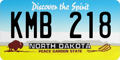 ND license plate KMB218