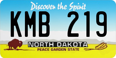 ND license plate KMB219