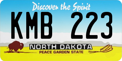 ND license plate KMB223
