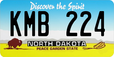 ND license plate KMB224