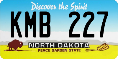 ND license plate KMB227
