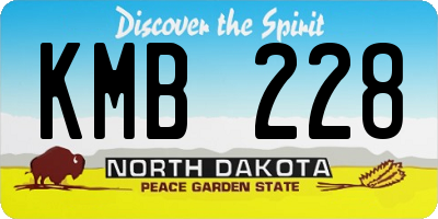 ND license plate KMB228