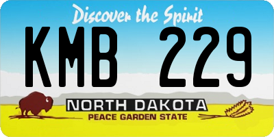 ND license plate KMB229