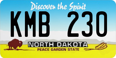 ND license plate KMB230