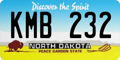 ND license plate KMB232
