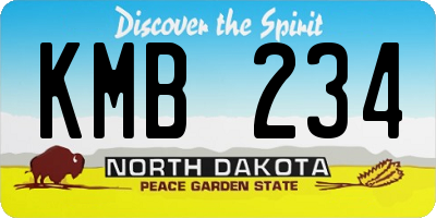 ND license plate KMB234