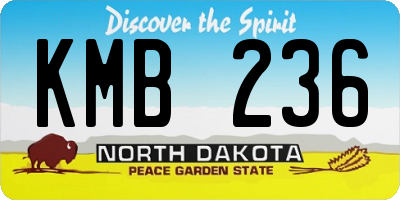 ND license plate KMB236