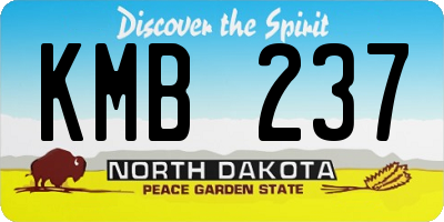 ND license plate KMB237