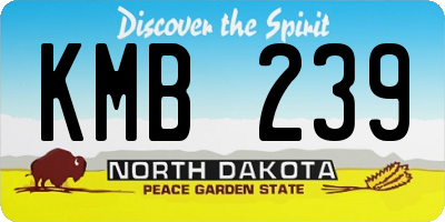 ND license plate KMB239