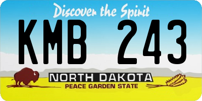 ND license plate KMB243