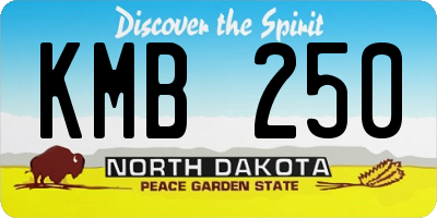 ND license plate KMB250