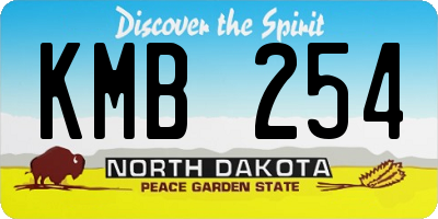 ND license plate KMB254