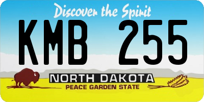 ND license plate KMB255