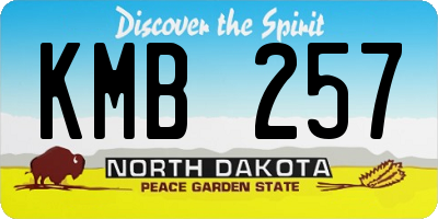 ND license plate KMB257