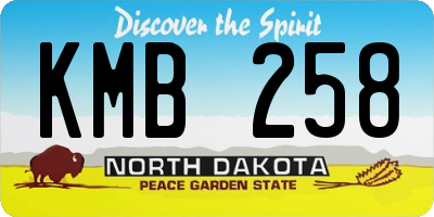 ND license plate KMB258