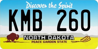 ND license plate KMB260