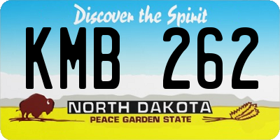 ND license plate KMB262