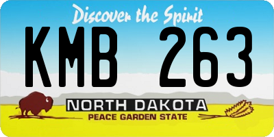 ND license plate KMB263