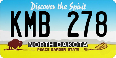 ND license plate KMB278