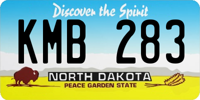 ND license plate KMB283
