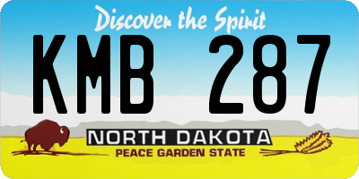 ND license plate KMB287