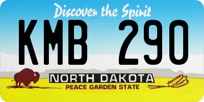 ND license plate KMB290
