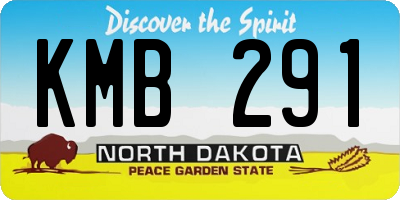 ND license plate KMB291