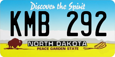 ND license plate KMB292