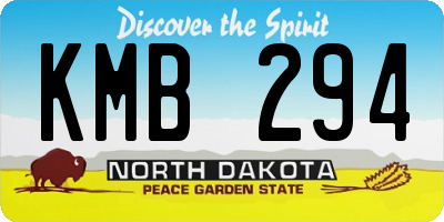 ND license plate KMB294