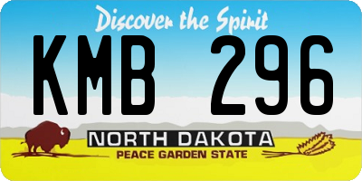 ND license plate KMB296